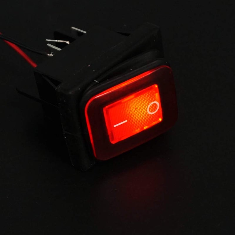 Twidec/2Pcs Waterproof DC12V Rocker Toggle Switch Red LED Light Illuminated 16A 4 Pins 2 Position ON/Off DPST Boat Or Car KCD2-201N-2-W-R - Image 5